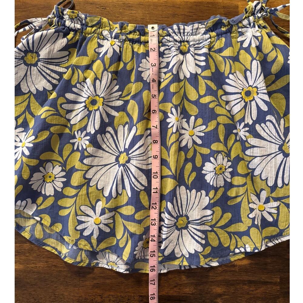 Aerie Women’s Medium Skirt Pull On 100% Cotton Floral Mini Curved Hem - Picture 14 of 15